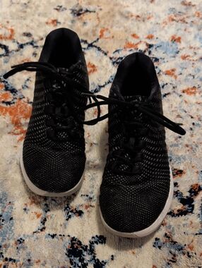 Youth Jordan's Black Knit Lace-Up Sneakers with White Soles